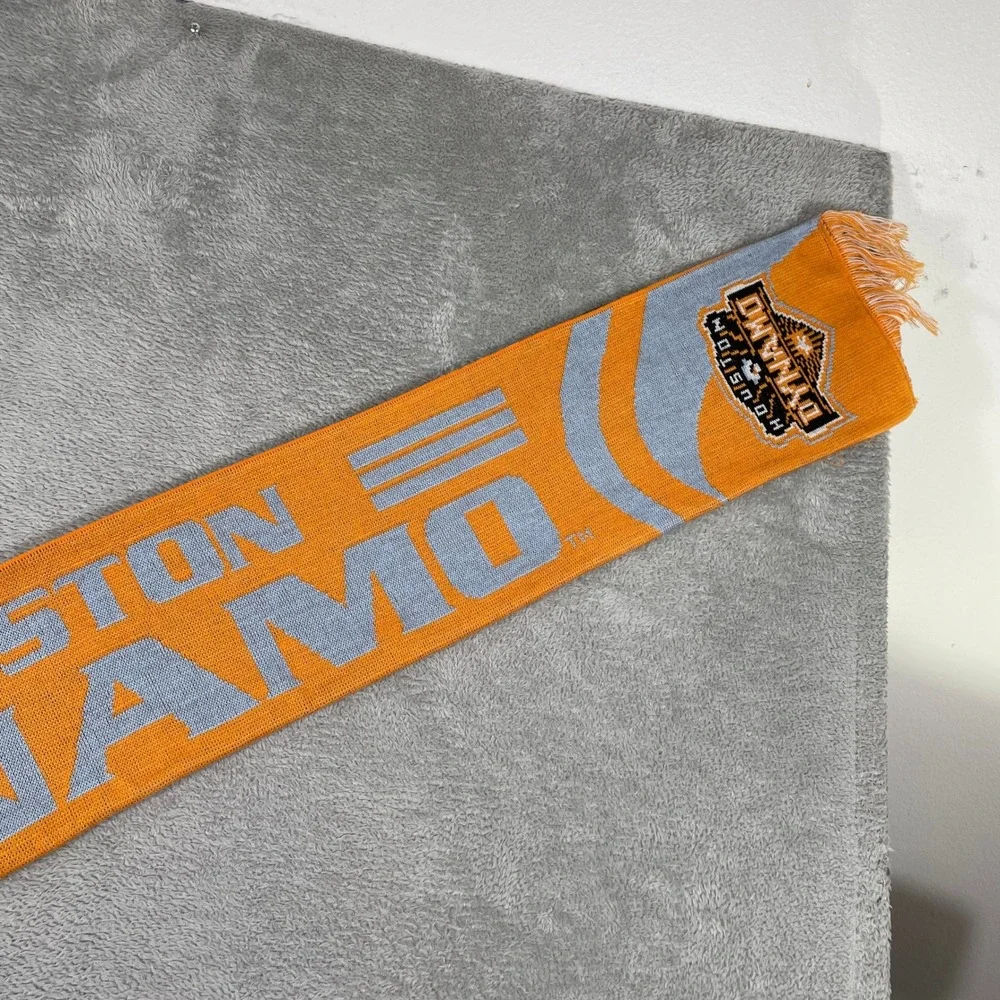 Adidas‎ Houston Dynamo Scarf Adult One Size MLS Soccer Orange Knit Tassel